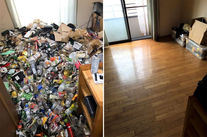 nhà rác sau khi dọn